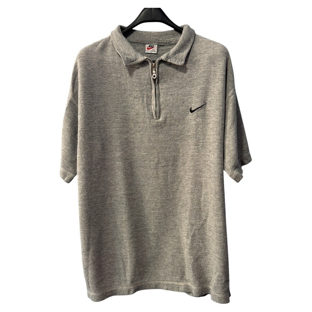 Vintage Nike Gray Pullover 1/4 Zip knit tee Size L made in Canada